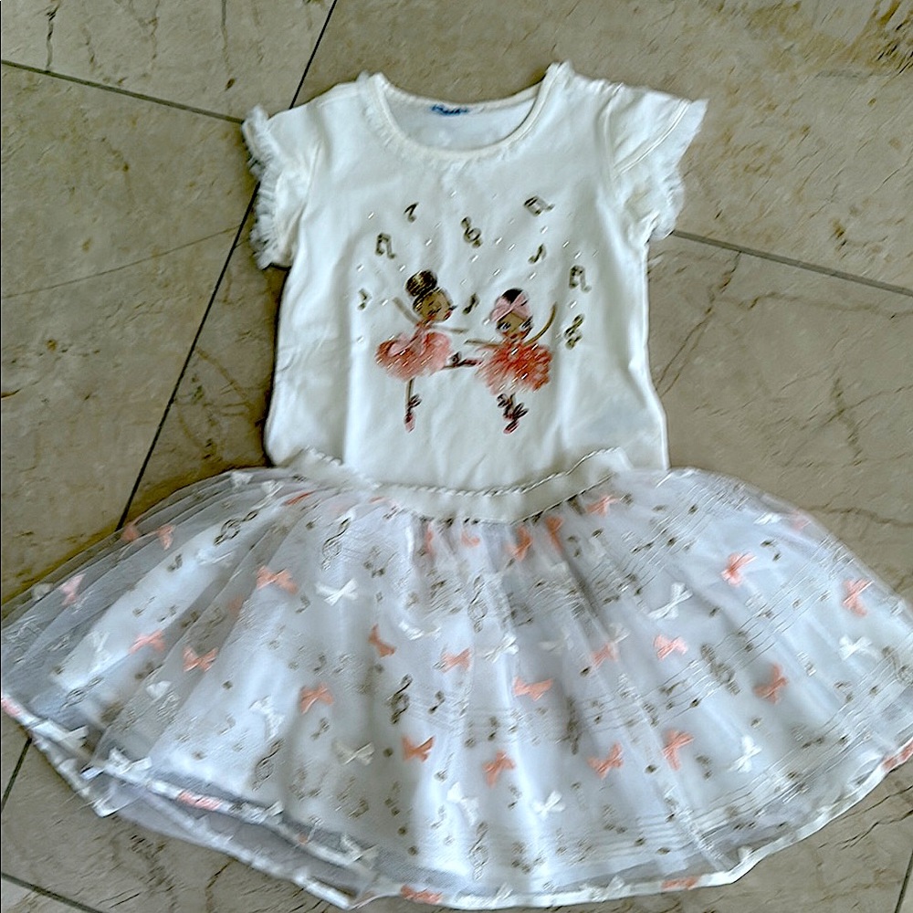 Kids Ballet Dancer Set - White and Pink Mayoral size 7